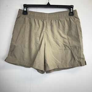 Columbia Shorts Pull On Drawstring‎ Women's Small Outdoors Hiking Tan Zip Pocket